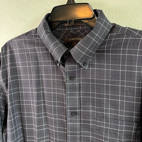 Nordstrom Men’s Smartcare Wrinkle-Free Plaid Dress Shirt Size L - Picture 1 of 12